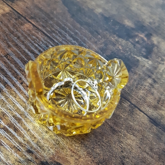 Vintage Other - Vintage Amber Glass Trinket Bowl